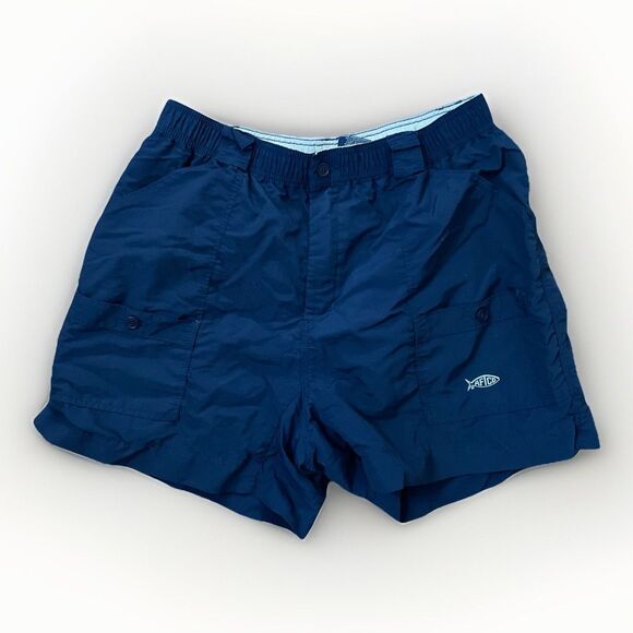 AFTCO The Original Fishing Shorts Navy Blue Mens Size 38 Summer Outdoors - Picture 1 of 11